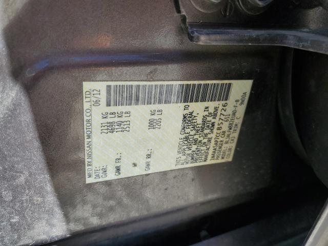 Photo 10 from auction – 2012 NISSAN MAXIMA S with VIN 1N4AA5AP7CC857726