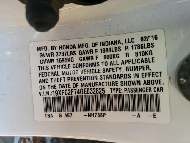 Photo 10 from auction – 2016 HONDA CIVIC EX with VIN 19XFC2F74GE032825