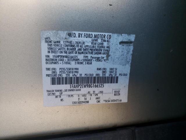 Photo 10 from auction – 2011 FORD TAURUS SEL with VIN 1FAHP2EW9BG166525