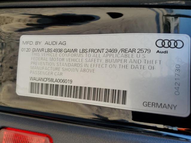 Photo 10 from auction – 2020 AUDI A5 PREMIUM with VIN WAUANCF58LA006019