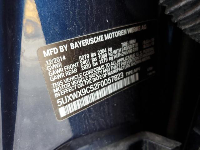 Photo 10 from auction – 2015 BMW X3 XDRIVE2 with VIN 5UXWX9C52F0D57823