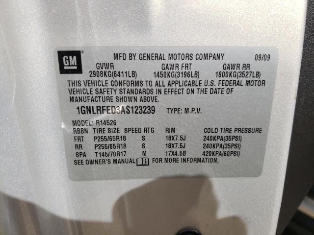 Photo 10 from auction – 2010 CHEVROLET TRAVERSE L with VIN 1GNLRFED3AS123239