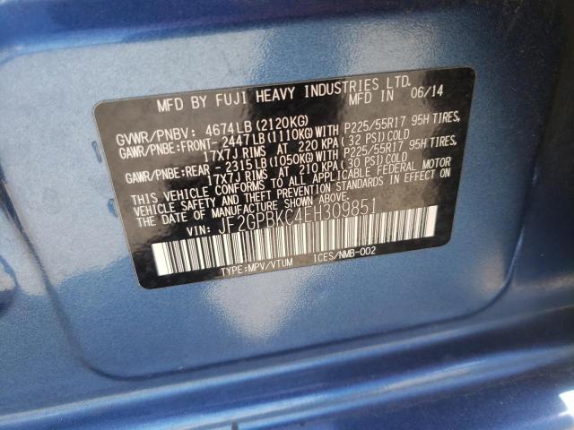 Photo 10 from auction – 2014 SUBARU XV CROSSTR with VIN JF2GPBKC4EH309851