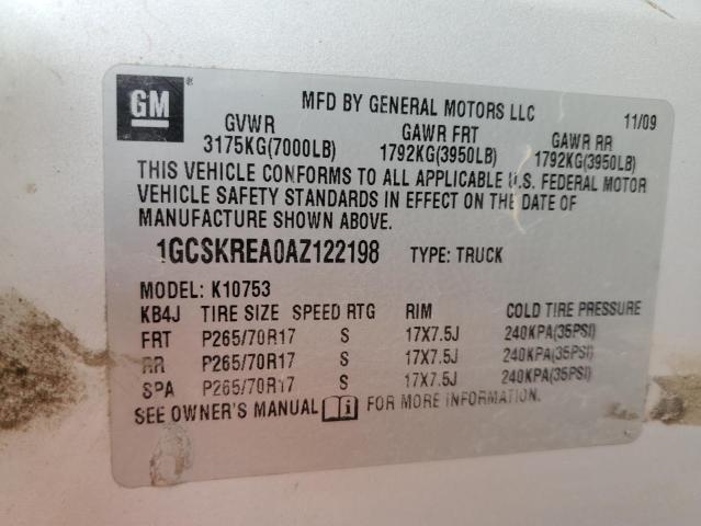 Photo 10 from auction – 2010 CHEVROLET SILVERADO2 with VIN 1GCSKREA0AZ122198