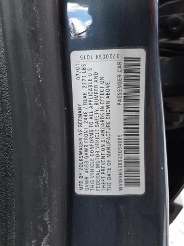 Photo 10 from auction – 2002 VOLKSWAGEN PASSAT with VIN WVWVH63B92E094089
