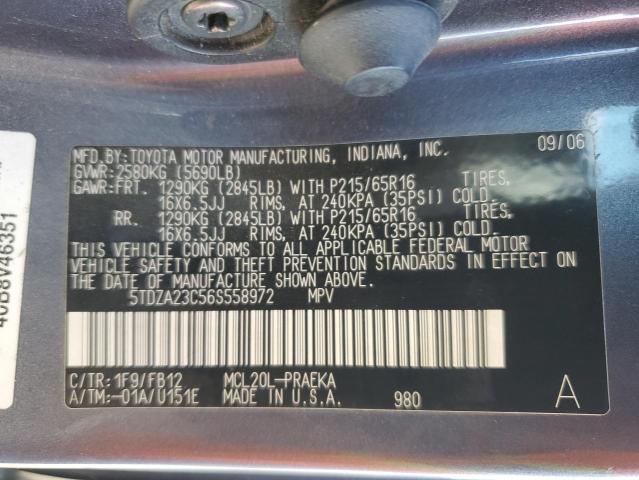 Photo 10 from auction – 2006 TOYOTA SIENNA CE with VIN 5TDZA23C56S558972