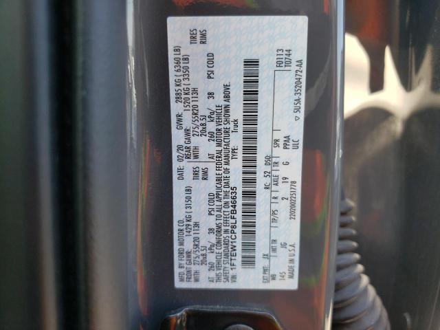 Photo 10 from auction – 2020 FORD F150 SUPER with VIN 1FTEW1CP8LFB46635