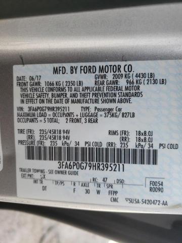 Photo 10 from auction – 2017 FORD FUSION S with VIN 3FA6P0G79HR395211