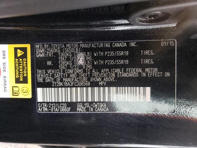 Photo 10 from auction – 2015 LEXUS RX 350 BAS with VIN 2T2BK1BA3FC306568