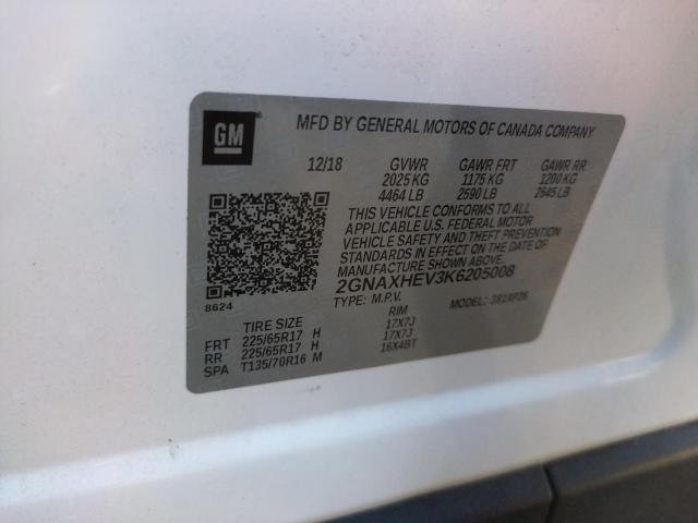 Photo 10 from auction – 2019 CHEVROLET EQUINOX LS with VIN 2GNAXHEV3K6205008