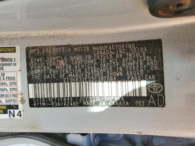 Photo 10 from auction – 2005 TOYOTA COROLLA MA with VIN 2T1KR32E55C397064