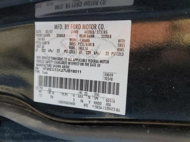 Photo 10 from auction – 2007 FORD EXPLORER S with VIN 1FMEU33K27UB18011