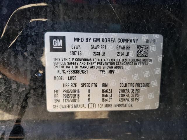 Zdjęcie 10 z aukcji – 2019 CHEVROLET TRAX 1LT z VIN KL7CJPSB3KB899331