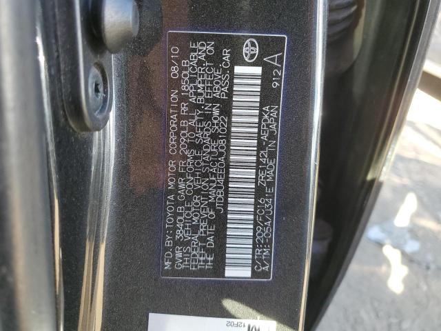 Photo 10 from auction – 2010 TOYOTA COROLLA BA with VIN JTDBU4EE0AJ081022