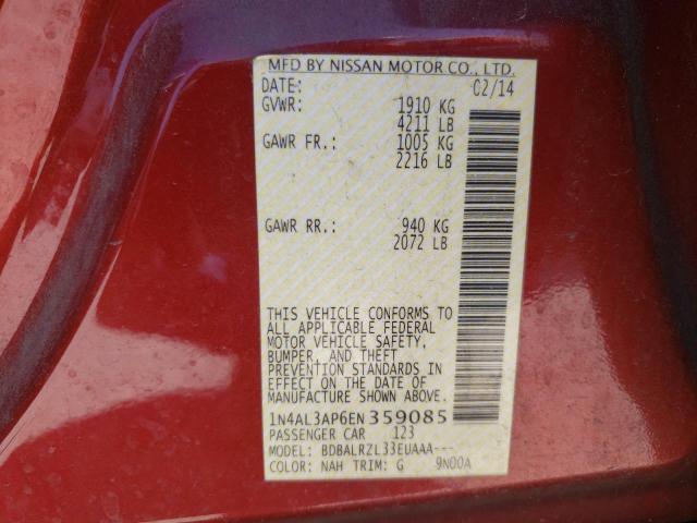 Photo 10 from auction – 2014 NISSAN ALTIMA 2.5 with VIN 1N4AL3AP6EN359085