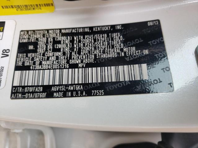 Photo 10 from auction – 2014 TOYOTA VENZA LE with VIN 4T3BA3BB4EU051316