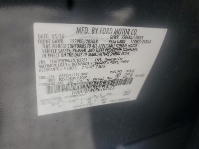 Photo 10 from auction – 2011 FORD TAURUS LIM with VIN 1FAHP2FW0BG103523