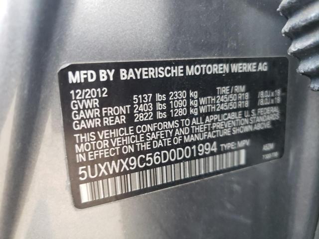 Photo 10 from auction – 2013 BMW X3 XDRIVE2 with VIN 5UXWX9C56D0D01994