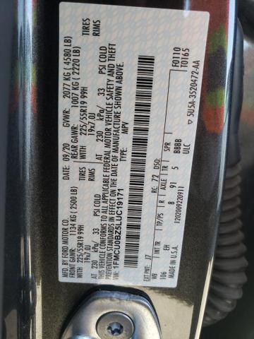 Photo 10 from auction – 2020 FORD ESCAPE SE with VIN 1FMCU0BZ5LUC19171