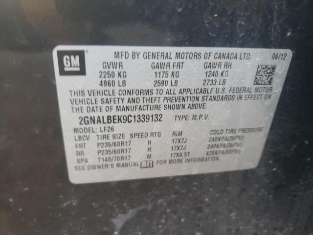 Photo 10 from auction – 2012 CHEVROLET EQUINOX LS with VIN 2GNALBEK9C1339132