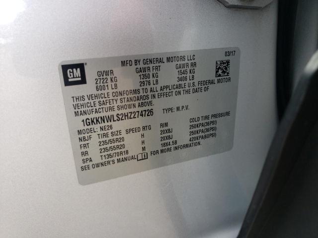 Photo 10 from auction – 2017 GMC ACADIA SLT with VIN 1GKKNWLS2HZ274726