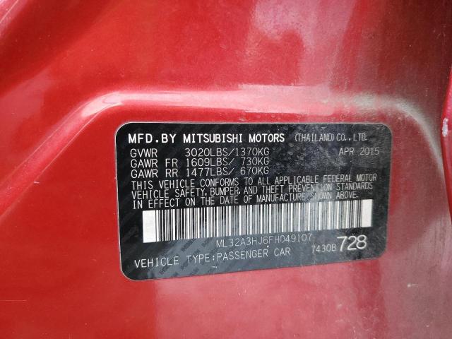 Photo 10 from auction – 2015 MITSUBISHI MIRAGE DE with VIN ML32A3HJ6FH049107