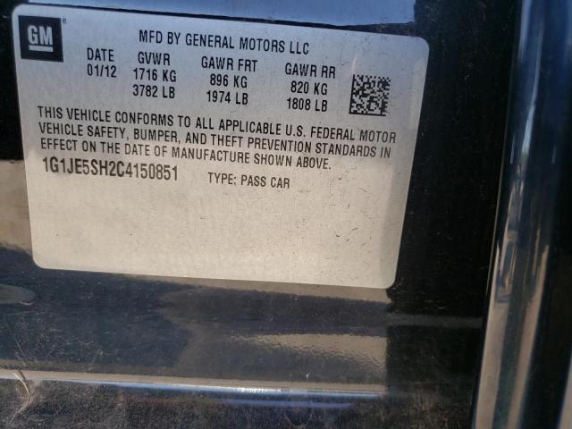 Photo 10 from auction – 2012 CHEVROLET SONIC LTZ with VIN 1G1JE5SH2C4150851