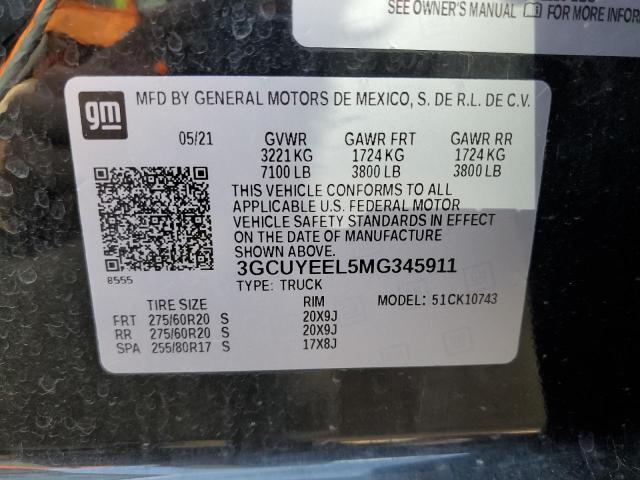 Photo 10 from auction – 2021 CHEVROLET 1500 with VIN 3GCUYEEL5MG345911