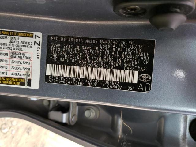 Photo 10 from auction – 2006 TOYOTA COROLLA MA with VIN 2T1KR32E36C573191