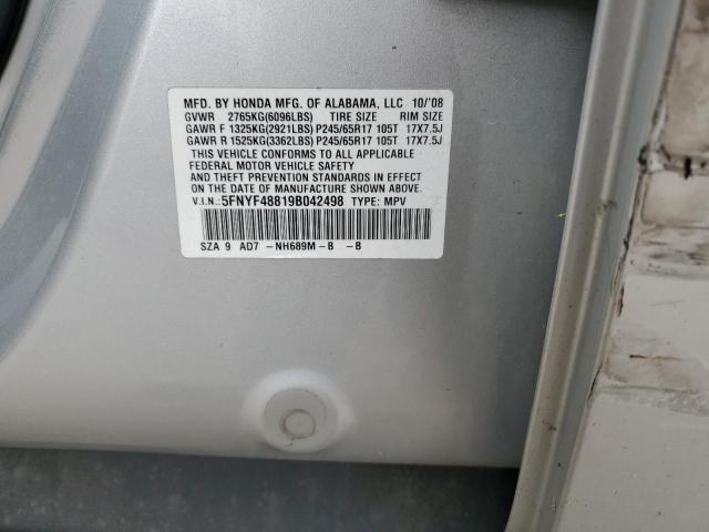 Photo 10 from auction – 2009 HONDA PILOT TOUR with VIN 5FNYF48819B042498