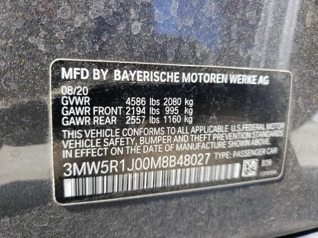 Photo 10 from auction – 2021 BMW 330I with VIN 3MW5R1J00M8B48027