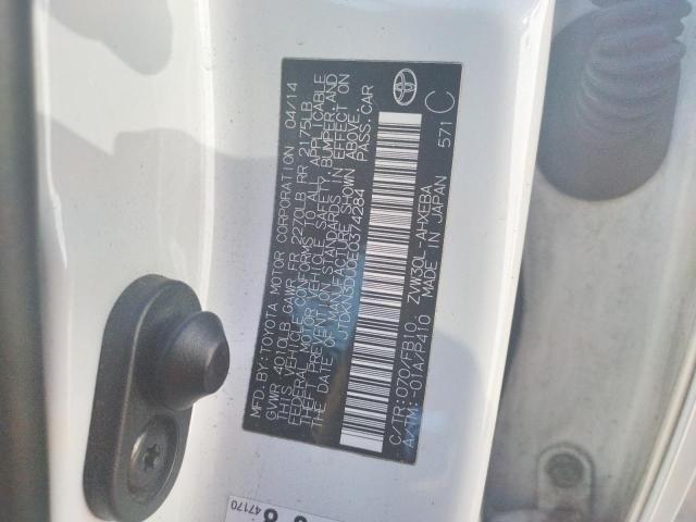 Photo 10 from auction – 2014 TOYOTA PRIUS with VIN JTDKN3DU0E0374284