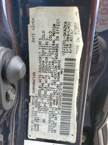 Photo 10 from auction – 2005 LEXUS GX 470 with VIN JTJBT20X450072736