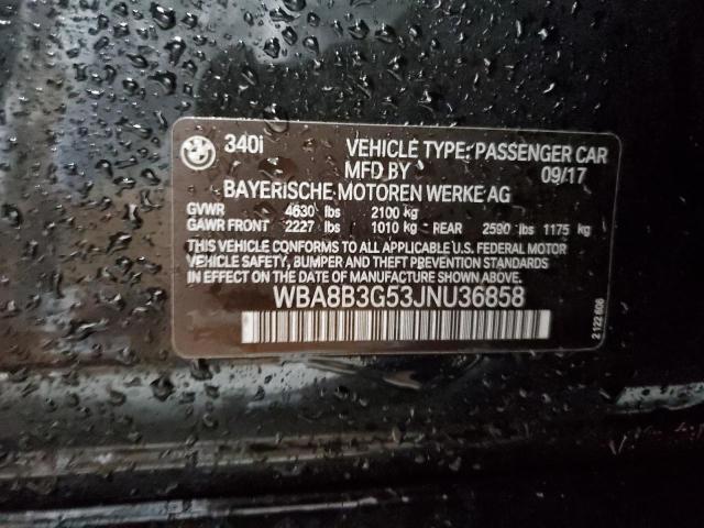 Photo 10 from auction – 2018 BMW 340 I with VIN WBA8B3G53JNU36858