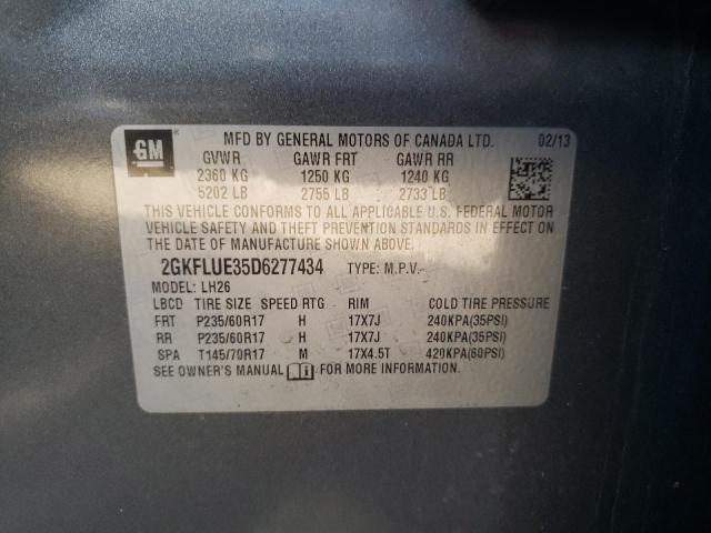 Photo 10 from auction – 2013 GMC TERRAIN SL with VIN 2GKFLUE35D6277434