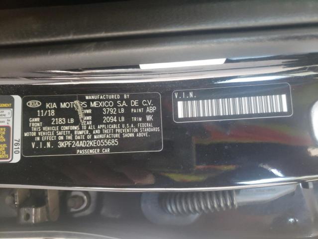 Photo 10 from auction – 2019 KIA FORTE FE with VIN 3KPF24AD2KE055685
