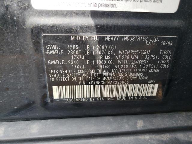 Photo 10 from auction – 2010 SUBARU OUTBACK 2. with VIN 4S4BRCGC4A3336066