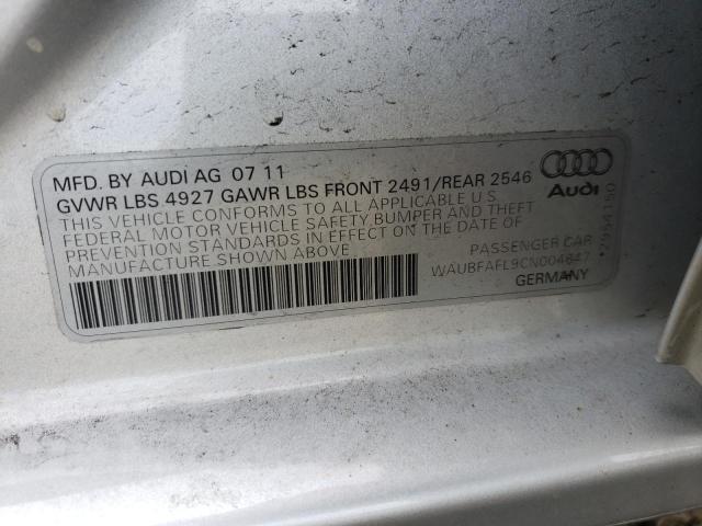 Photo 10 from auction – 2012 AUDI A4 PREMIUM with VIN WAUBFAFL9CN004647