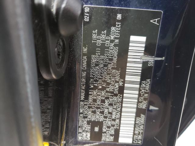 Photo 10 from auction – 2010 LEXUS RX 350 with VIN 2T2BK1BA7AC051822