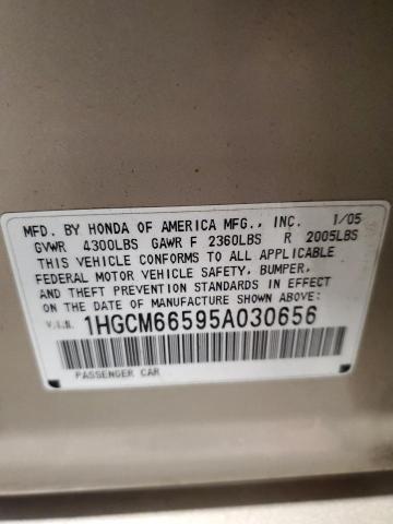 Photo 10 from auction – 2005 HONDA ACCORD EX with VIN 1HGCM66595A030656