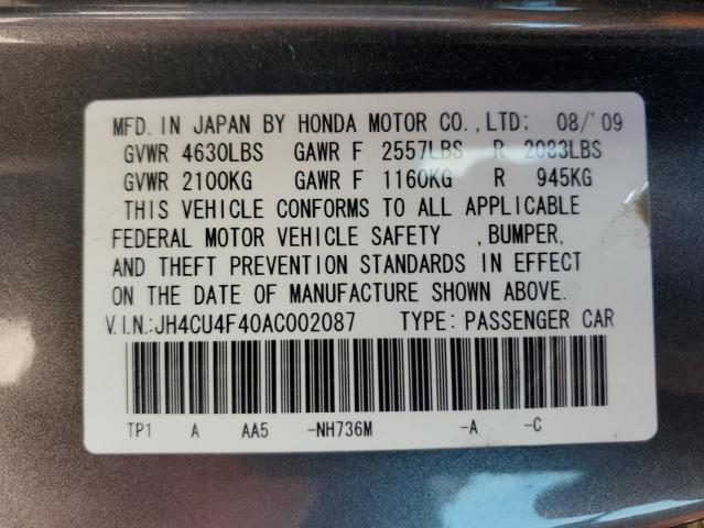 Photo 10 from auction – 2010 ACURA TSX with VIN JH4CU4F40AC002087