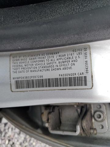 Photo 10 from auction – 2002 VOLKSWAGEN PASSAT GLS with VIN WVWPD63B32P357296