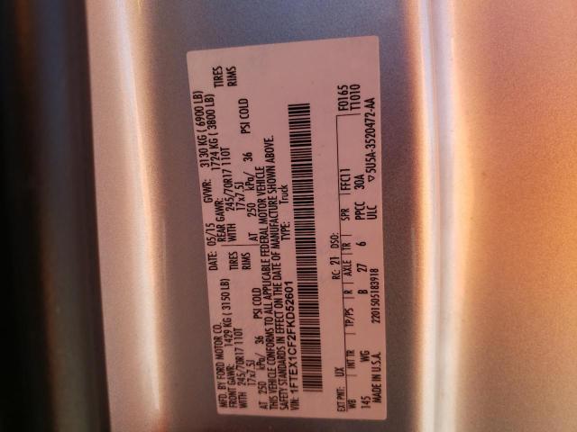 Photo 10 from auction – 2015 FORD F150 SUPER with VIN 1FTEX1CF2FKD52601