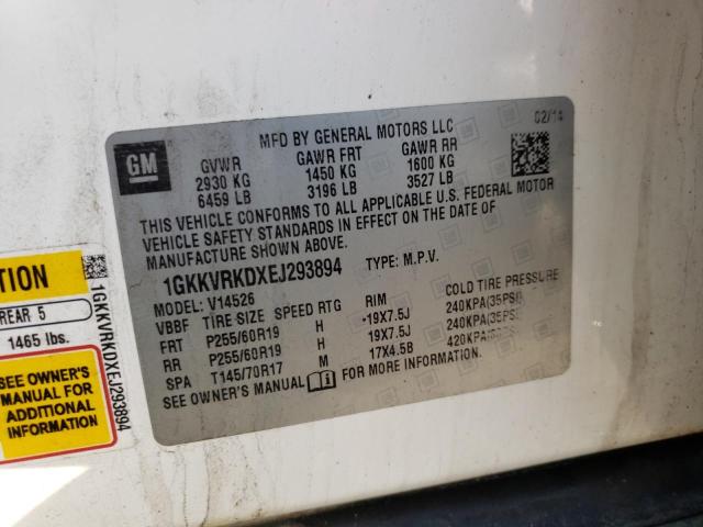 Photo 10 from auction – 2014 GMC ACADIA SLT with VIN 1GKKVRKDXEJ293894