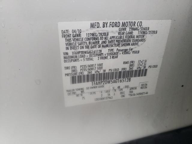 Photo 10 from auction – 2010 FORD TAURUS SE with VIN 1FAHP2DW5AG165128