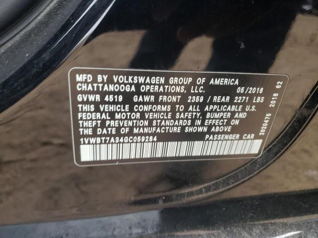 Photo 10 from auction – 2016 VOLKSWAGEN PASSAT SE with VIN 1VWBT7A34GC059284