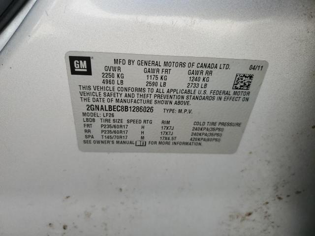 Photo 10 from auction – 2011 CHEVROLET EQUINOX LS with VIN 2GNALBEC8B1286026