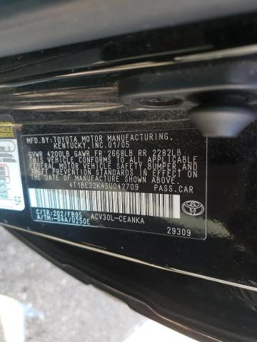 Photo 10 from auction – 2005 TOYOTA CAMRY LE with VIN 4T1BE32K45U042709