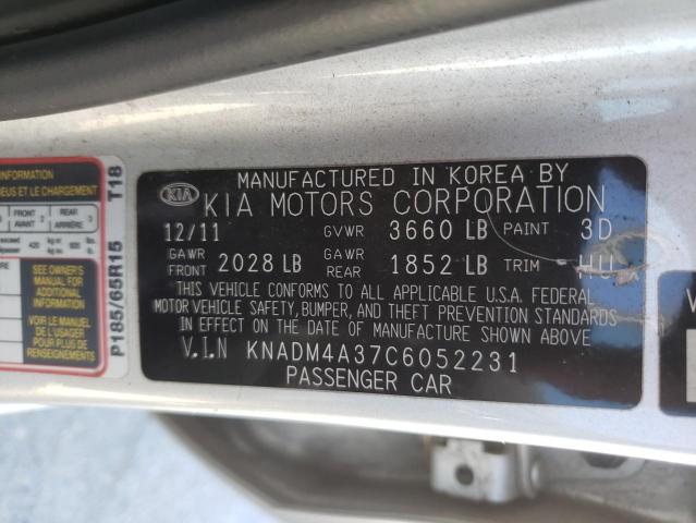 Photo 10 from auction – 2012 KIA RIO LX with VIN KNADM4A37C6052231