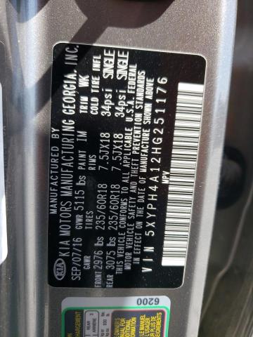 Photo 10 from auction – 2017 KIA SORENTO EX with VIN 5XYPH4A12HG251176